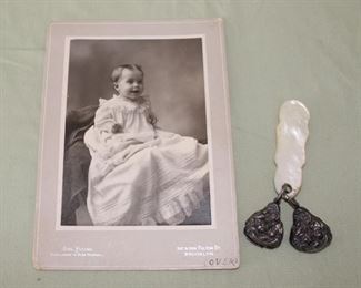 Unger Bro. Sterling Teething Ring with Picture