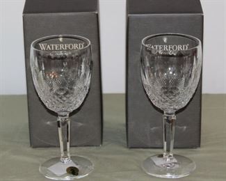 Pair Waterford Tall Colleen Goblets 