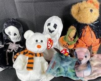 Lot of Halloween Theme Beanie Babies Stuffed Plush Animal