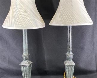Matching Candlestick Style Table Lamps with Shades