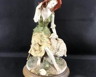 12 Lady Shepherd Resin Statue