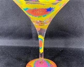 Colorful Hippie Tye Dye Lolita Martini Glass