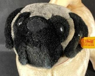 Steiff American Kennel Club Pug Dog Plush Stuffed Animal Dog