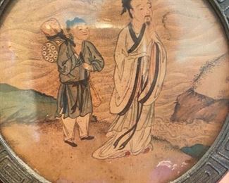 CHINESE ANTIQUE HANDPAINTED TEA CADDY