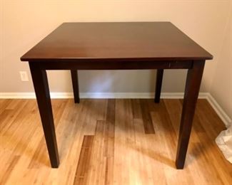 Square high top dining table with 4 chairs