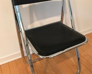 Tamara Black Leather Folding Chair by Arrben $200