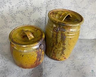 Pottery Canisters
Two Sizes.