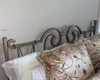 $200
QUEEN SIZE BED WITH METAL HEADBOARD 
84”L  x 60”W x 51”H
