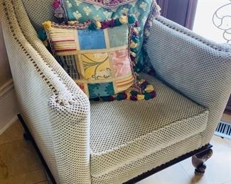$325
WOODEN FRAME UPHOLSTERED CHAIR WITH OTTOMAN
29.5”W x 28”D x 33.5”H