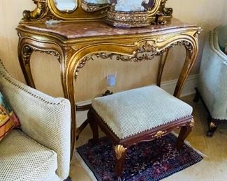 $1,200
ORNATE GOLD HALLWAY TABLE WITH MIRROR
52”L x 17”D x 103”H