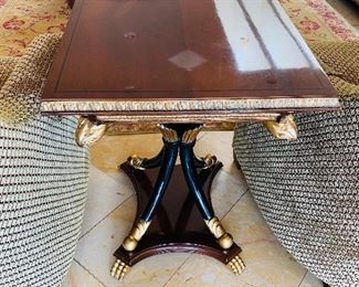 $300
WOODEN LACQUER TABLE WITH BIRDS AND CLAW FEET
(WHITE STAIN ON TOP)
23.5”L x 20”W x 27.5”H
