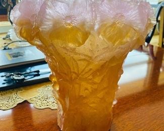 $450 DAUM VASE-CHIPPED ON SIDE