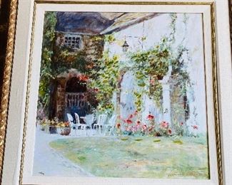 $300
OIL ON CANVAS GARDEN WITH WHITE CHAIRS
46.5”L x 46.5”W