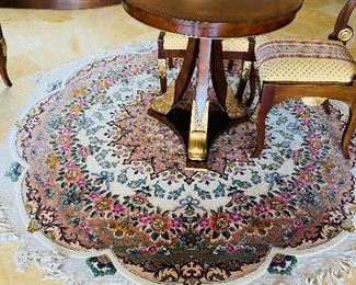 $8,950
VERY UNIQUE HAND-MADE ROUND SILK AND WOOL RUG 
88”DIA