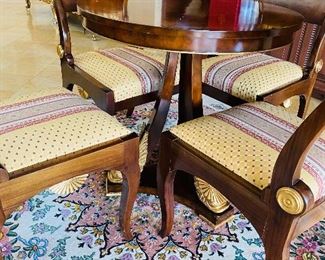 $800
MAITLAND SMITH ROUND TABLE WITH 4 CHAIRS 
TABLE 30”DIA x 31”H
CHAIR 20”W x 19”D x 39”H