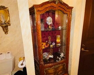$500
ANTIQUE FRENCH CURIO CABINET 
24.25”W x 16.5”D x 74”H 