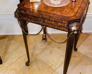 $150
SMALL SQUARE CIGAR TABLE WITH LIONS
14”L x 14”W x 20”H
