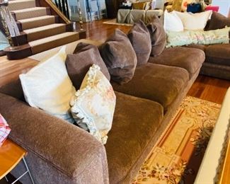 $1,800
BROWN UPHOLSTERED SECTIONAL FROM DESIGN CENTER IN FLORIDA
NEWLY REUPHOLSTERED 
LEFT SIDE 113”L x 40”D x 27”
RIGHT SIDE 104” x 40”D x 27”H