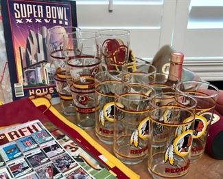 Redskin glasses, part of a huge collection