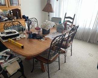 . . . this is a nice dining table and chairs -- matching hutch coming up!