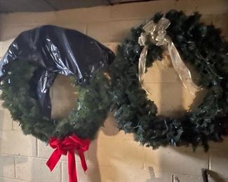 . . . two large Christmas wreaths
