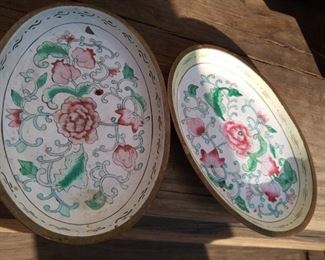 2 Chinese Enamel ware dishes Canton\ Peking 5\3 in 
95.00