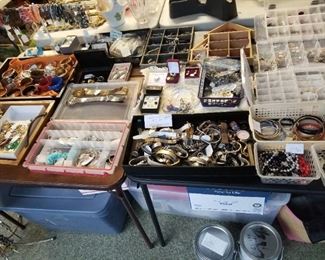 Tons of costume jewelry, half off first day!