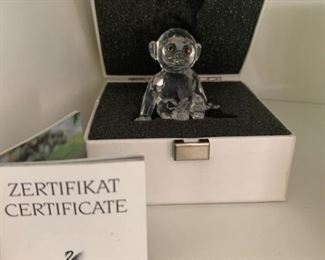 #102	swarovski Chimpanzee  2@ $25 ea	 $50.00 
