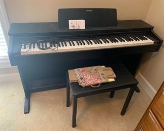 #4 Casio key board 55x17x32 with stool $75.00