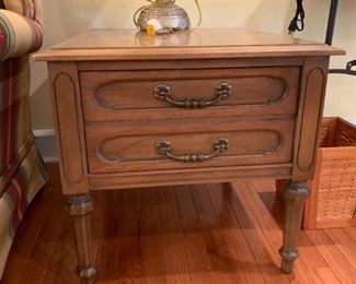 #22	(2) 1 drawer as is top end tables 22x27x21.5 2@ 65	 $130.00 

