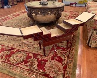 #27	sewing box with tapestry on top  20x 10x17 	 $30.00 
