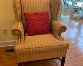 #30	lazy boy wing back chair side chair with brad nail front	$75 
