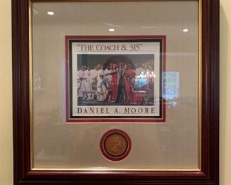 #34	Daniel moore the coach and 315 print with coin 15x15 signed	 $75.00 
