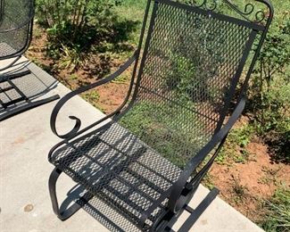 #43	(2) springy chairs black iron  2@ 65 ea.
