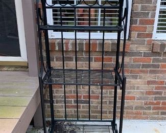 #46	3 shelf black baker rack folding 27x15x61	 $45.00 
