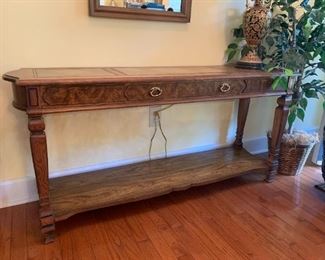 #51	entry cabinet with no drawers 55x15x26 	 $75.00 
