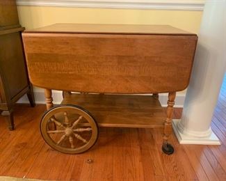 #52	Ethen Allan wood tea cart 1 drawer drop side 19-41x32x28	 $125.00 
