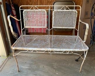 #65	metal white metal as is loveseat 36 wide 	 $35.00 
