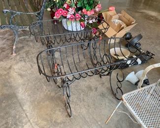 #67	metal black plant stands 36x14x20 2@ 30 	 $60.00 
