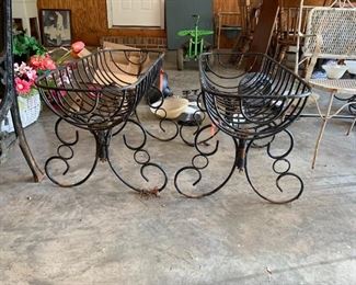 #67	metal black plant stands 36x14x20 2@ 30 	 $60.00 
