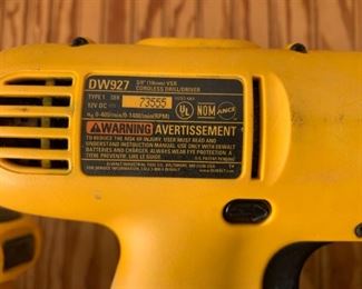 #72	DeWalt battery drill w pack	 $75.00 
