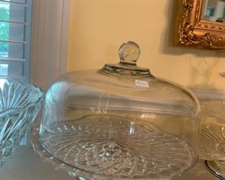 #82	cake plate with dome 	 $20.00 
