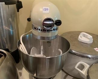#86	Kitchen aid mixer cream color 	 $125.00 
