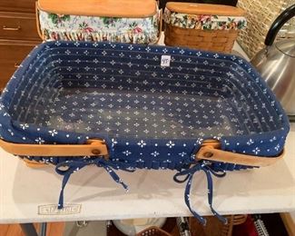 #87	Longaberger basket with liner with 2 handles 	 $45.00 

