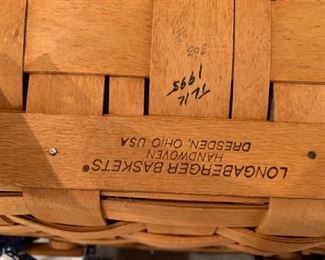 #87	Longaberger basket with liner with 2 handles 	 $45.00 
