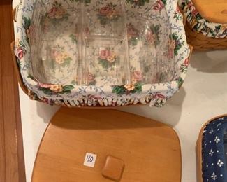 #88	Longaberger basket with liner and lid and tray 	 $40.00 
