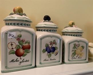 #90	Villeroy boch french garden charm 3 piece canister 	 $30.00 
