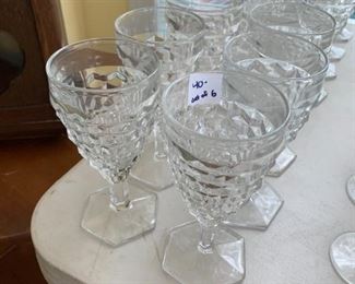 #92	6 fostoria stem tea goblets	 $40.00 
