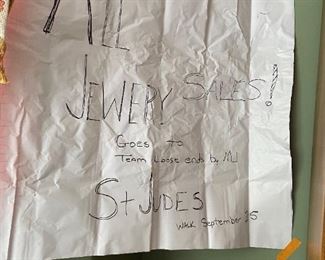 All Jewelry sold will go to  Team Loose Ends By MJ  for the St Jude walk september 25