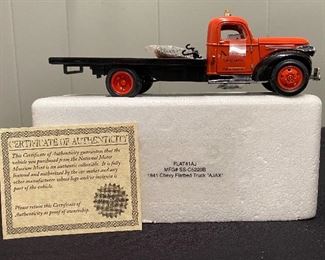 National Motor Museum Mint Authentic Collectible 1941 Chevy Flatbed Truck "AJAX"